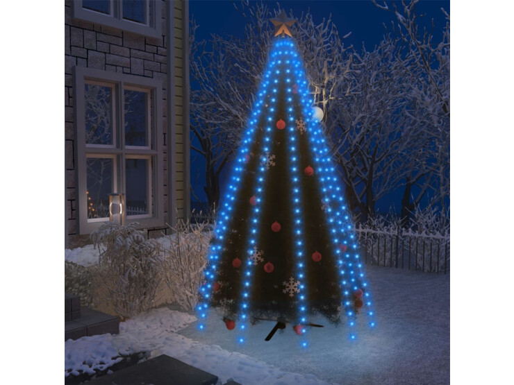 Světelná síť na vánoční stromek se 300 LED modrá 300 cm