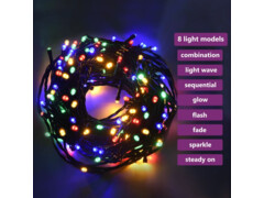 Světelný řetěz se 400 LED barevný 40 m 8 světelných efektů