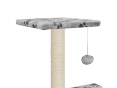 Škrabadlo pro kočky sisalové sloupky 65 cm šedé s potiskem