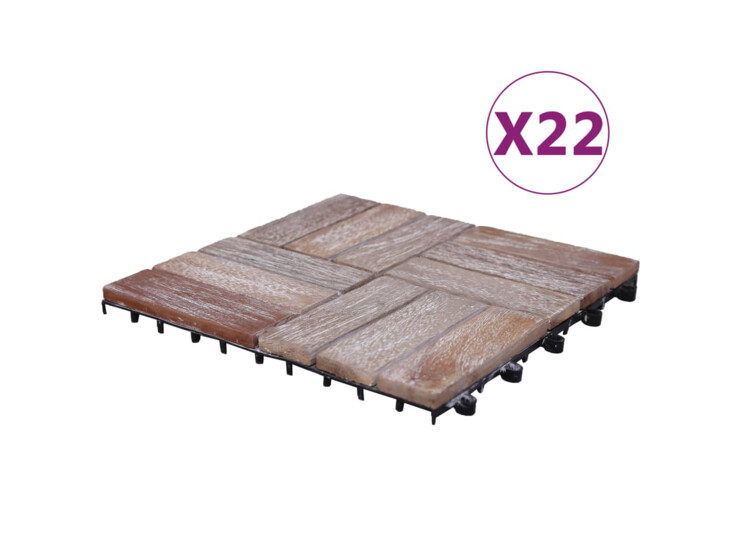Terasové dlaždice 22 ks 30 x 30 cm masivní recyklované dřevo