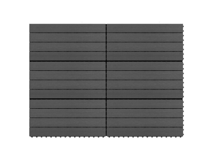 Terasové dlaždice 6 ks WPC 60 x 30 cm 1,08 m² černé