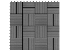 Terasové dlaždice z dřevoplastu 11 ks 30 x 30 cm 1 m² šedé
