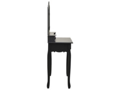 Toaletní stolek se stoličkou černý 80 x 69 x 141 cm pavlovnia