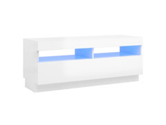 TV skříňka s LED osvětlením bílá s vysokým leskem 100x35x40 cm