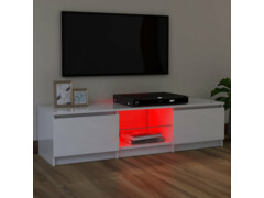 TV skříňka s LED osvětlením bílá s vysokým leskem 120x30x35,5cm