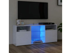 TV skříňka s LED osvětlením bílá s vysokým leskem 120x30x50 cm