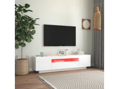 TV skříňka s LED osvětlením bílá s vysokým leskem 160x35x40 cm