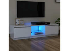 TV skříňka s LED osvětlením bílá vysoký lesk 140 x 40 x 35,5 cm