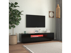 TV skříňka s LED osvětlením černá 160 x 35 x 40 cm