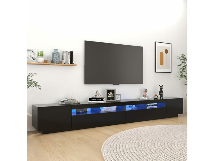 TV skříňka s LED osvětlením černá 300 x 35 x 40 cm
