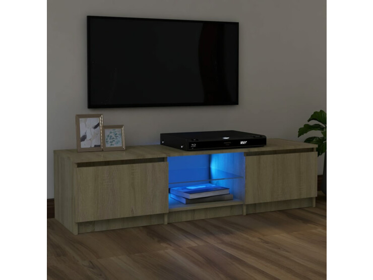 TV skříňka s LED osvětlením dub sonoma 120 x 30 x 35,5 cm
