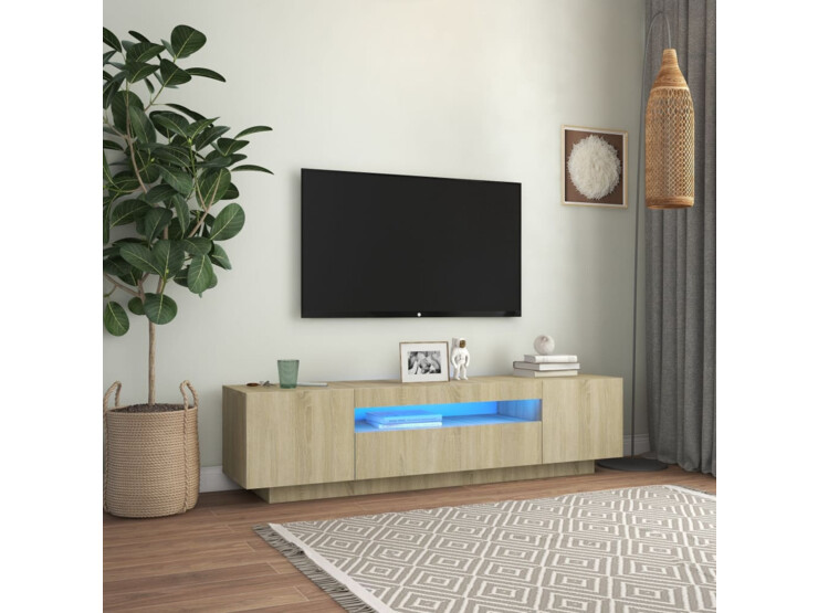 TV skříňka s LED osvětlením dub sonoma 160 x 35 x 40 cm