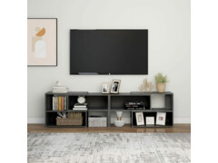TV skříňka šedá s vysokým leskem 149 x 30 x 52 cm dřevotříska