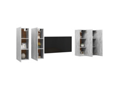 TV skříňky 4 ks betonově šedé 30,5 x 30 x 90 cm dřevotříska