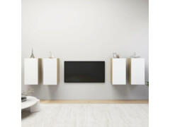 TV skříňky 4 ks bílé a dub sonoma 30,5 x 30 x 60 cm dřevotříska