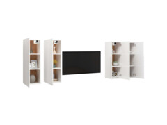 TV skříňky 4 ks bílé s vysokým leskem 30,5x30x90 cm dřevotříska