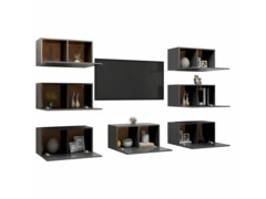 TV skříňky 7 ks šedé 30,5 x 30 x 60 cm dřevotříska