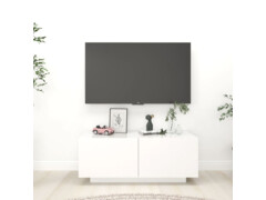 TV stolek bílý s vysokým leskem 100 x 35 x 40 cm dřevotříska