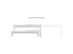 TV stolek bílý s vysokým leskem 180 x 30 x 43 cm dřevotříska