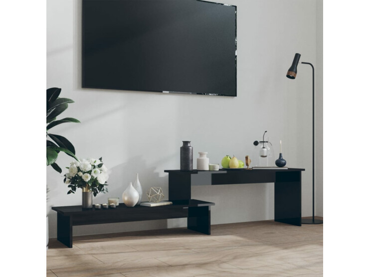 TV stolek černý s vysokým leskem 180 x 30 x 43 cm dřevotříska