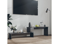 TV stolek šedý s vysokým leskem 180 x 30 x 43 cm dřevotříska