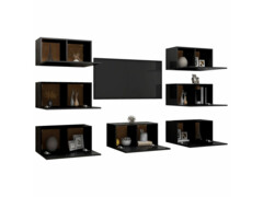 TV stolky 7 ks černé 30,5 x 30 x 60 cm dřevotříska