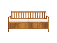 Úložná lavice s poduškou 170 cm masivní akáciové dřevo