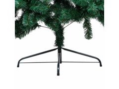 Umělý vánoční půl stromek s LED a sadou koulí zelený 150 cm