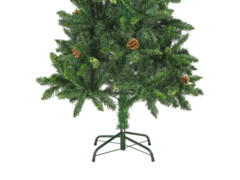 Umělý vánoční stromek s LED a sadou koulí zelený 150 cm
