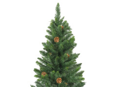 Umělý vánoční stromek s LED a sadou koulí zelený 180 cm