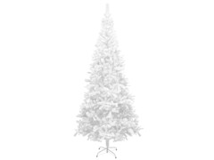 Umělý vánoční stromek s LED diodami a sadou koulí L 240 cm bílý