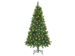 Umělý vánoční stromek s LED diodami a se šiškami zelený 150 cm