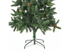 Umělý vánoční stromek s LED diodami a se šiškami zelený 180 cm