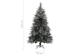 Umělý vánoční stromek s LED diodami a sněhem 210 cm PVC a PE