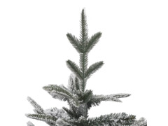 Umělý vánoční stromek s vločkami sněhově zelený 210 cm PVC a PE