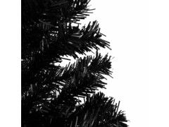 Umělý vánoční stromek se stojanem černý 210 cm PVC