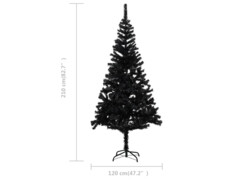 Umělý vánoční stromek se stojanem černý 210 cm PVC