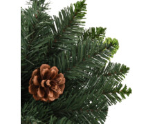 Umělý vánoční stromek se šiškami zelený 150 cm