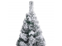 Úzký umělý vánoční stromeček zasněžený zelený 120 cm PVC