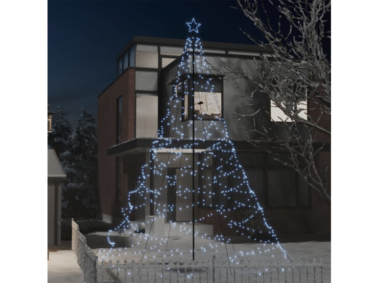 Vánoční stromek s kovovým sloupkem 1400 LED studená bílá 5 m