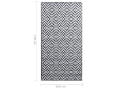 Venkovní koberec bílý a černý 160 x 230 cm PP