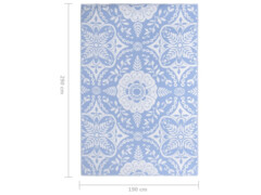 Venkovní koberec bledě modrý 190 x 290 cm PP