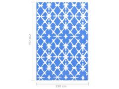 Venkovní koberec modrý a bílý 190 x 290 cm PP