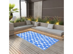 Venkovní koberec modrý a bílý 190 x 290 cm PP
