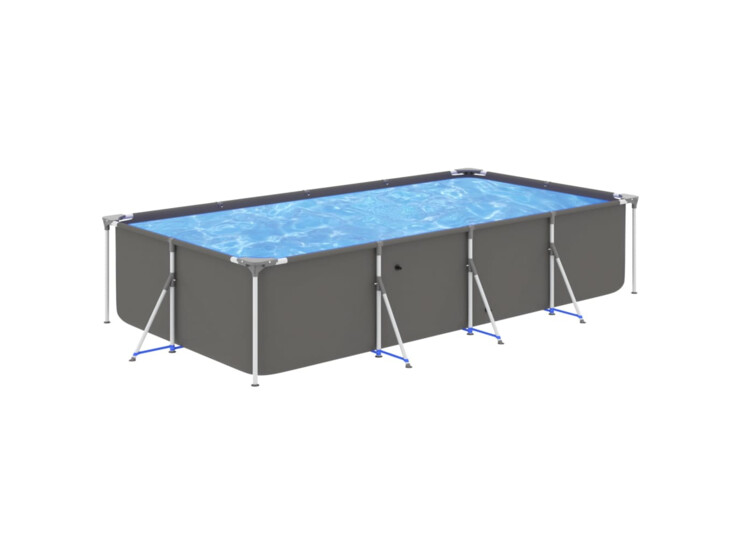  Bazén s ocelovým rámem 394 x 207 x 80 cm antracitový