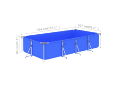  Bazén s ocelovým rámem 394 x 207 x 80 cm modrý