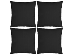  Dekorační polštáře 4 ks černé 50 x 50 cm textil