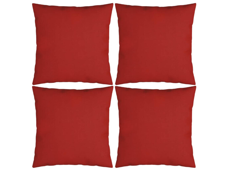  Dekorační polštáře 4 ks červené 40 x 40 cm textil