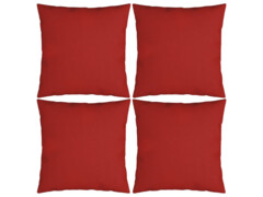  Dekorační polštáře 4 ks červené 60 x 60 cm textil