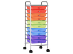  Mobilní úložný vozík s 10 zásuvkami vícebarevný plastový